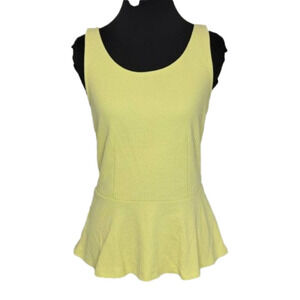 ANN Taylor Neon Yellow Tank with Flair Waist